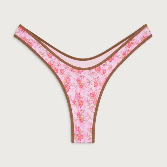 Frankies Bikinis FULL MOON MICRO Bikini Bottom - Watercolor Hibiscus - Picture 3 of 6